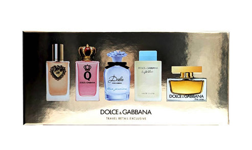 Dolce & Gabbana For Women Eau de Parfum (Devotion + Q + Blue Jasmine + The One) + Eau De Toilette (Azul Claro) 4X5ml